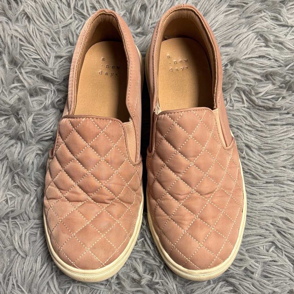 Y2K Blush Quilted Slip-On Sneakers